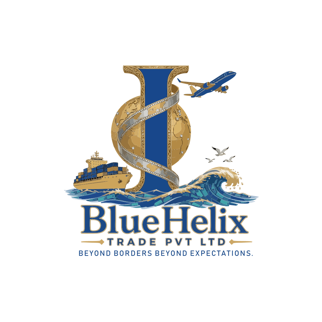 BlueHelix Trade full logo background